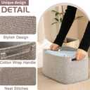 OIAHOMY 4 Pack Storage Baskets for Organizing, Cube Storage Bins for Shelves, Rectangle Storage Baskets With Handles, Woven Baskets for Storage, 16''Lx12''Wx8''H, Grey