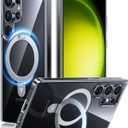 TORRAS Clear Magnetic Stand Case for Samsung Galaxy S25 Ultra, [Fit for Magsafe] [Military Grade Drop Tested] Ring Shockproof Translucent Slim Protective Case