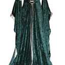YEAXLUD Womens Renaissance Medieval Costume Dress Lace up Irish Over Long Dresses Cosplay Retro Gown (Green, XXXL)