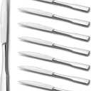 Alata Kate Steak Knives, Set of 8, Stainless Steel Flatware, Mirror Polished Cutlery, Dishwasher Safe