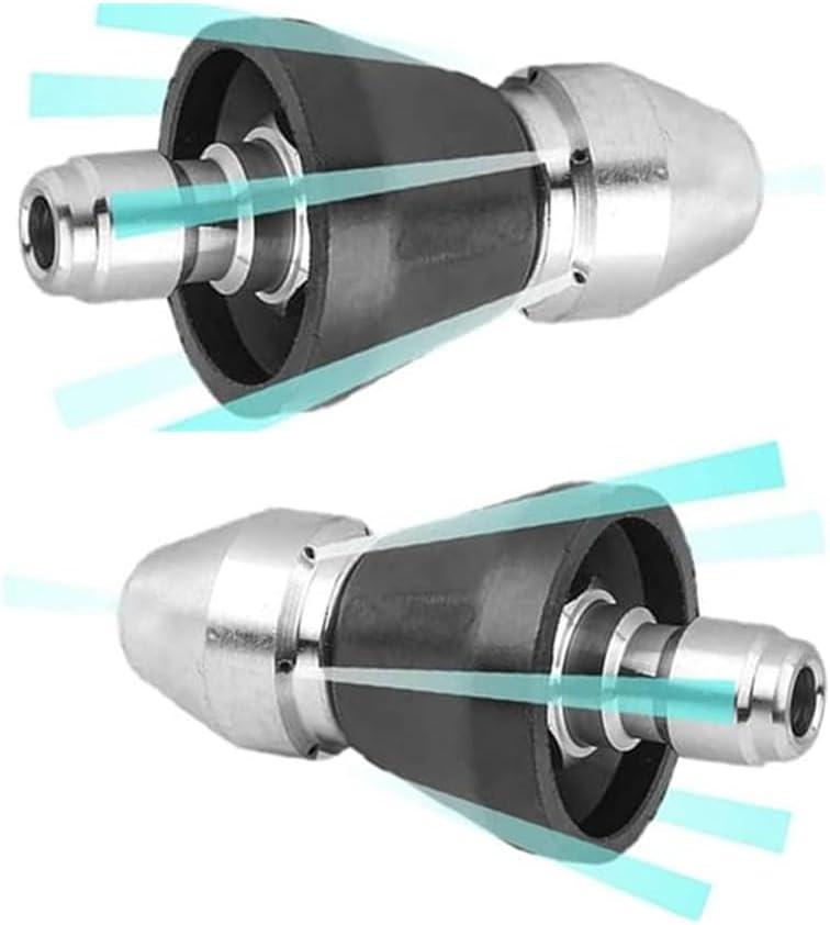 2 Sets Pressure Cleaning Machine - Sewer Nozzle Set, Front & Rear Nozzles, Stainless Steel 1/4" Quick Connector, 5000 PSI