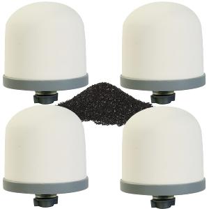 Huining 4PCS Ceramic Dome Water Filter with Coconut Shell Activated Carbon Inside, for Water Pre-Filtration Filter Replacement 0.15 to 0.5 Micron Household Water Bucket Filtration System Water Pitcher