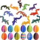 12 Pcs 3D Printed Dragon Eggs with Dragon Inside Fantasy Collectible, Easter Home & Office Decor (Random Colorful)