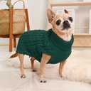 2 Pack Dog Sweaters for Small Dogs Turtleneck Pullover Cable Knit Puppy Stretch Clothes Chihuahua Yorkie Pomeranian Toy Poodle Boy Girl Pets Winter Doggie Clothes (XS, Green & Brown)