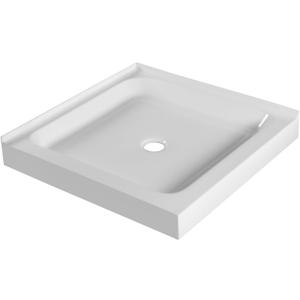 Fine Fixtures 30" x 30" Double Threshold Acrylic Shower Base with Non-Slip Textured Surface - Durable White Shower Floor Pan for Safe, Reliable Bathroom Use