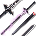 Sword Valley Elegant Ornamental Blade with Scabbard - Stainless Steel Construction | 119cm/46.85" Overall Length | Leatherette Accents | for Display & Collection (Kirito Long Sword Steel)