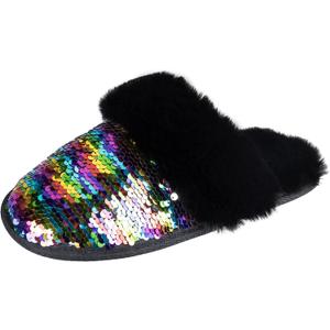 Jessica Simpson Girls Comfy Slippers - Cute Faux Fur Slip-on Shoes Memory Foam House Slipper (L)