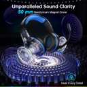 Fachixy FC-100 Wireless Gaming Headset for PS5, PS4, Switch - Gaming Headphones with Lossless Audio & 50Hrs Battery Life - Gamer Headset with Microphone for Mac, Laptop, Mobile