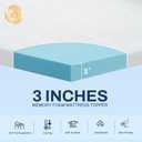 3 Inch Memory Foam Mattress Topper, Gel Foam Bed Topper with Adjustable Straps, Breathable Washable Cover, Non Slip Bottom, Soft Supportive, Twin