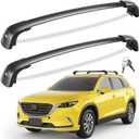 Tuyoung 300lbs Lockable Roof Rack Cross Bars Compatible with Mazda CX9 CX-9 2016 2017 2018 2019 2020 2021 2022 2023, Heavy Duty Anti-Theft Aluminum Roof Rails Crossbars Cargo Carrier Bag Black Bike