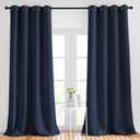 NICETOWN Navy Blue Blackout Curtains 102 inch Length, Grommet Energy Saving Thermal Drapes Sound Reducing Heat Blocking Window Treatments for Living Room, 2 Panels, W52 x L102