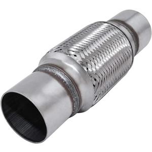 2.5" x 8" Exhaust Flex Pipe, Double Braided Exhaust Flex Pipe Tube 12"OL Exhaust Flex Pipe Dia.2 1/2"