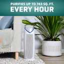 GermGuardian Air Purifier for Home with HEPA Pure Filter, for Wildfire Smoke, Pet Dander, Pollen, Odors, Large Rooms - 743 Sq. Ft., Removes 99.97% Pollutants, UV-C Light, 22", AC4825W, White
