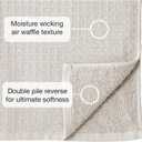 UCHINO Waffle Twist Cotton Weave Bath Towel for Bathroom Lightweight Absorbent Quick Dry Honeycomb Texture Solid Terry Loop Reverse 30" x 60", 1 Bath Towel, Linen