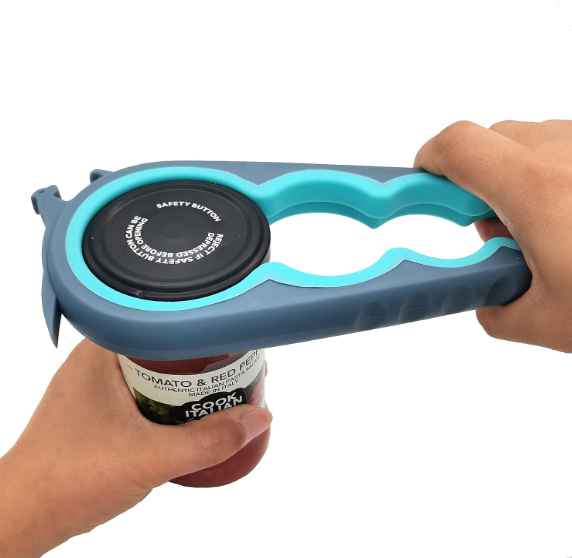 Otstar Jar Opener Bottle Opener and Can Opener for Weak hands, Seniors with Arthritis and Anyone with Low Strength, Mutil Jar Opener Get Lids Off Easily (Blue and Grey)