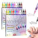 12 Colors Nail Art Pens Set, Nail Art Markers Polish Pen for 3D Nail Art, Drawing Painting Liner Brush for DIY Nail Art Beauty Adorn Manicure Tool (12 colors)