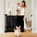 Miumoon One-Hand Operation Retractable Baby Gates, 59 inch Retractable Gate with Reinforced Strip Design to Prevent Crawling Through, 5 FT Retractable Dog Gate for Stairs, Doorways, Hallways