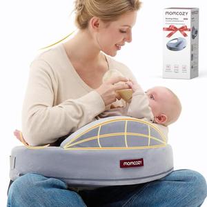 Momcozy Innovative Safety Fence Nursing Pillow - Firm & Springy Memory Foam - Stable, Ergonomic Support & Comfort - Wider Breastfeeding Cushion, Adjustable, Removable Cover, Baby Safety Certified