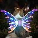 DIY Electric Sparkling Butterfly Fairy Wings with Lights Music, LED Moving Fairy Wing for Kids Pets Cosplay costume