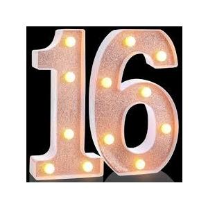 Small Led Marquee Letters, Light Up Letters, 8.58 Inch Led Letter Lights, Battery Powered Lighted Sign for Table, Party, Birthday, Christmas Decor (Pink Glitter, # 16
)