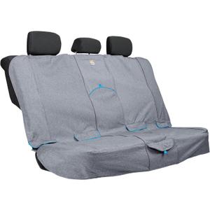 Kurgo Heather Bench Seat Cover - Waterproof Car Seat Protector for Dogs - Stylish Two-Tone Fabric - Stain Resistant Cover - Secure Fit - Durable Travel Gear - Heather Charcoal Grey