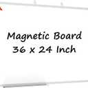 Lockways White Board Dry Erase Board 36 x 24 Inch, Magnetic Whiteboard 3 x 2, Silver Aluminium Frame