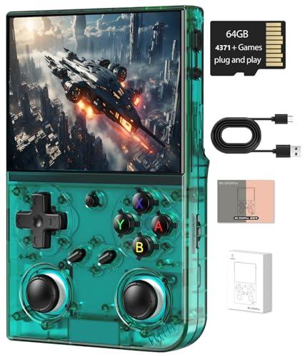 Anbernic RG35XX Pro Retro Handheld Game Console , RG 35XXPro Support HDMI TV Output 5G WiFi Bluetooth 4.2 , 3.5 Inch IPS Screen Linux System Preloaded 4353 Games 3200mAh Battery(Transparent Teal-New)
