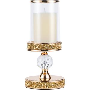 Hurricane Candle Holders for Pillar Candle, Pillar Candle Holder, Crystal Candlesticks Holder for Dining Coffee Table, Wedding,Events,Parties, Home Decor YL031SD