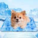 Pet Cooling Mat, Dog Cooling Mat for Medium Dog and Adult Cat, Easy Washable and Portable, Summer Crate Pad Mat Keeps Your Pet Cool, Size: M(19.7X23.6in)