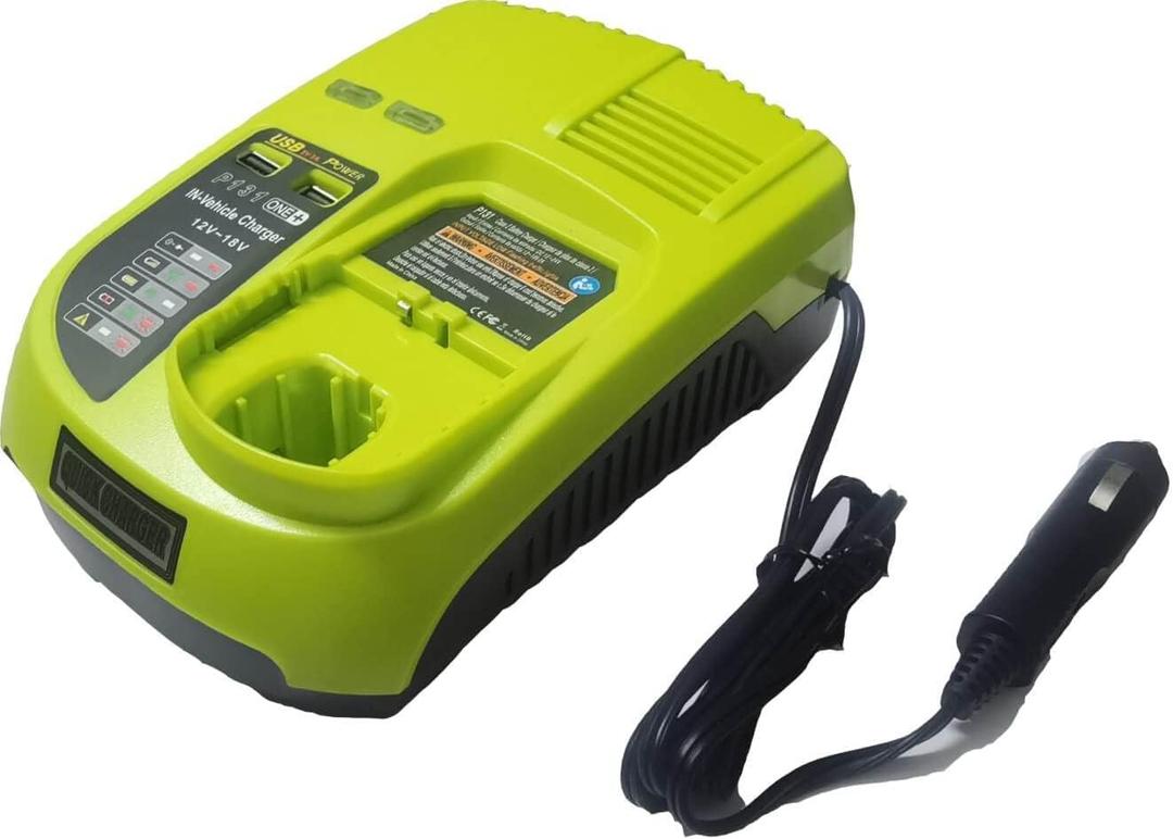 Compaitble with Ryobi P131 One+ Portable Dual Chemistry Lithium Ion or NiCad Vehicle Charger,Car Battery Charger, for Battery P107 P102 P108 P122 P161 P190 P191 P192 P100 P103 P104 P105 P106