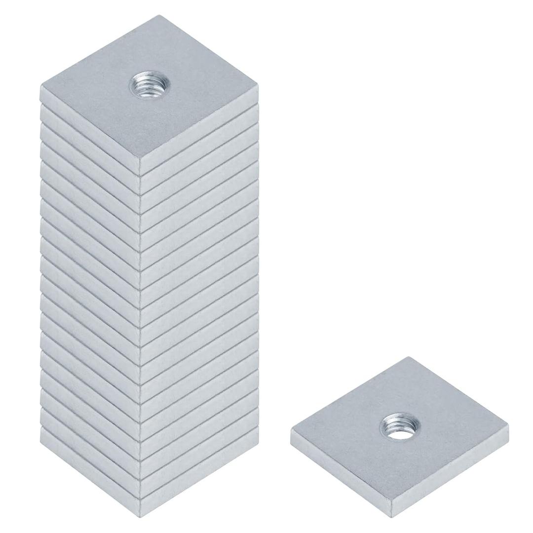 20 Pcs 3/8"-16 Tapped Hole Square Plate Channel Washer for 1-5/8" Strut Channel, 7/32" Thick