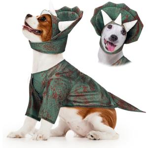 Triceratops Dog Costume Dinosaur Dog Costume Halloween Dino Pet Clothes for Pet Cat Halloween Party Cosplay Events Photo Props, Large