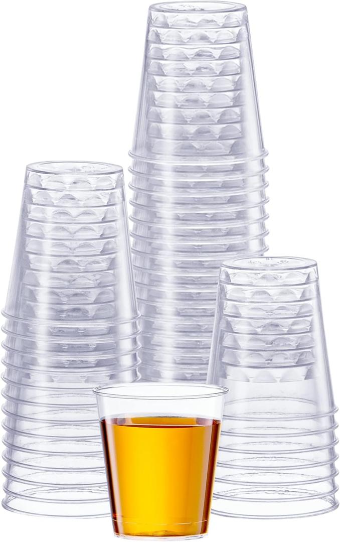SETUP 1 oz Clear Plastic Shot Cups [200 Count] Disposable Shot Glasses, BPA-Free, Shatter-Resistant, Stackable for Parties, Tastings & Events (Formerly Comfy Package)