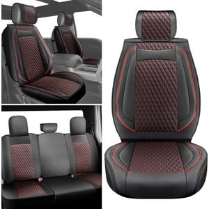 Custom Leather Seat Cover Full Set Compatible with Toyota Tacoma 2009 to 2024 TRD Sport Off Road TRD Pro Limited SR SR5 Package Access Double Extended Cab Pickup Truck (5 Pcs, Black Red) Custom Leather Seat Cover Full Set Compatible with Toyota Tacoma 2009 to 2024 TRD Sport Off Road TRD Pro Limited SR SR5 Package Access Double Extended Cab Pickup Truck (5 Pcs, Black Red)