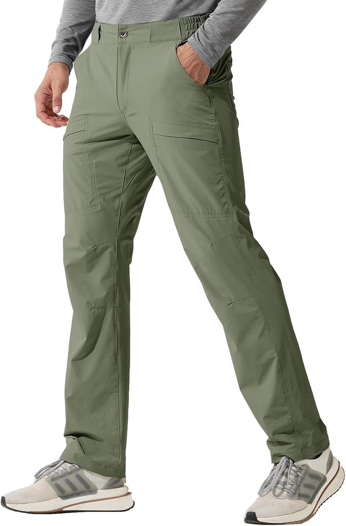 FREE SOLDIER Men's Outdoor Cargo Hiking Pants with Belt Lightweight Waterproof Quick Dry Tactical Pants Nylon Spandex (36W x 30L)