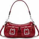 Goinsound Punk Vintage Purse Goth Shoulder Bags Trendy Crossbody Bag Clutch Purses for Women Red