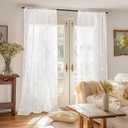 YoungsTex Lace Sheer Curtains 63 Inches Length for Living Room with Embroidered Pattern, Rod Pocket White Drapes Boho Lightweight Light Filtering for Bedroom, 2 Panels, 52 X 63 Inch