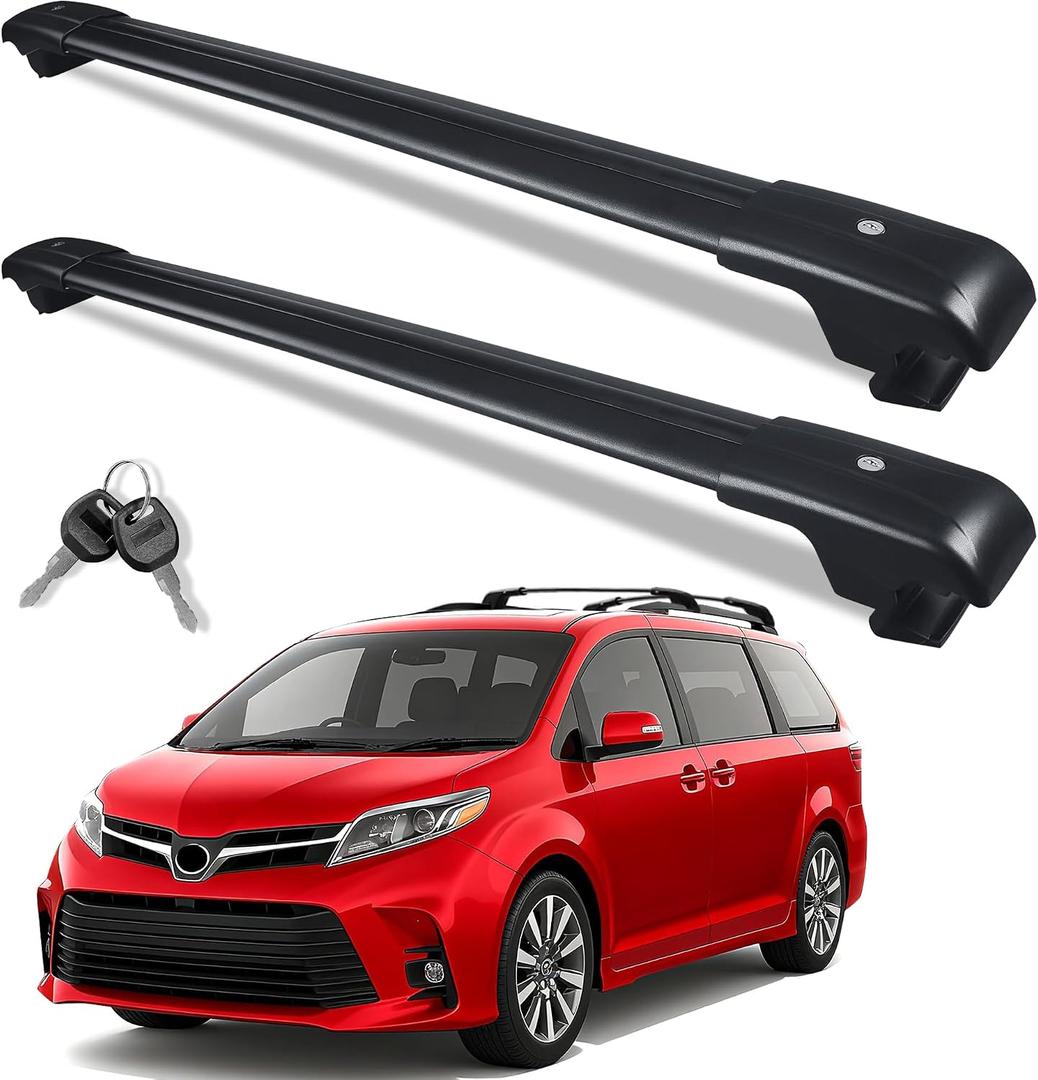 Roof Rack Cross Bars for 2011-2020 Toyota Sienna 396lbs Lockable Roof Rails Crossbars Anti-Theft Roof Rackfor Cargoes, Bicycles, Kayaks, Luggage Racks, Suitcases, Canoes