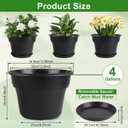 Myfeegoin 13-inch-Plant-Pots, 4 Pack Large Planters for Outdoor Plants, Plastic Flower Pots Indoor with Drainage Holes & Trays, Classic Garden Pot Container for House