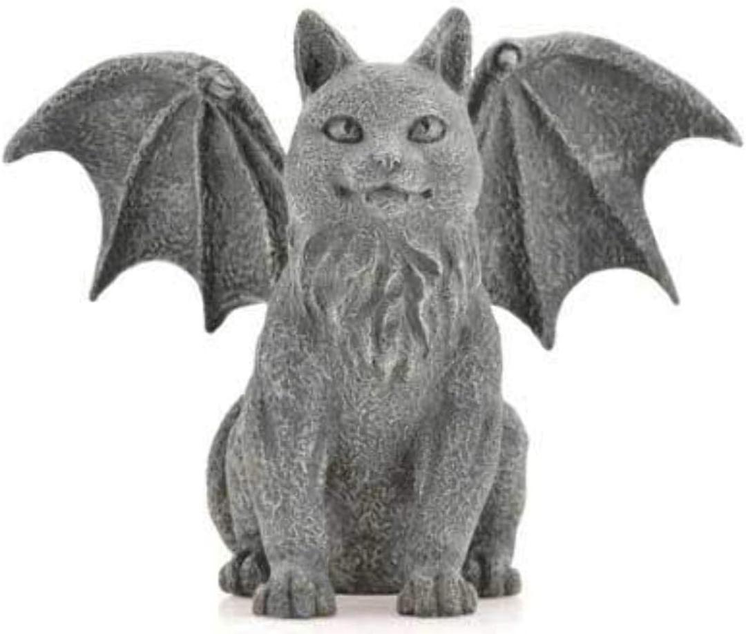 Pacific Giftware Winged Cat Gargoyle Statue Figurine Myth Fantasy