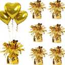 Aluminum Foil Balloon Weights for Parties (6 pcs) - 0.31lb (140g) Each - Premium Balloon Anchors for Birthday, Wedding, Dinner, Indoor & Outdoor Decorations(Gold 6pcs)