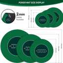 nuveti 24/31/47/55/63inch Round Poker Mat for Texas Holdem | Portable Poker Table Top with Art Deco Layout Print 6-8 Player Game Layout Mat to Play Cards, Poker Games, Blackjack, Casino, 24''X 24''X 2MM