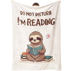 GiltGlimmer Book Lovers Gifts - Do Not Disturb I'm Reading Blanket, Reading Gifts for Book Lovers Bookish Bookworm, Books Club Gift for Women Men, Literary Gift Ideas for Birthday Graduation 60"x50"