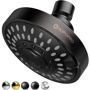 HOPOPRO 5-Mode High Pressure Shower Head - The Washington Post, NBC News, Today TV Show Recommended - High Flow Fixed Showerheads (4 Inch Oil Rubbed Bronze)