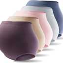 Mama Plus Women's Over Bump Maternity Underwear High Waist Seamless Pregnancy Briefs Nylon Panties Multi-Pack, M