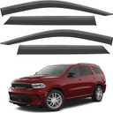 VESUL Compatible with Dodge Durango 2011-2025 Rain Guards Wind Deflectors Anti-Rain Window Visors with Tape 304 Stainless Steel TrimNoise Reduction&All-Weather Protection Outside Channel