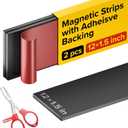Adhesive Magnetic Strip for Knives Kitchen with Multipurpose Use as Knife Holder, Knife Rack, Knife Magnetic Strip, Knives Bar, Kitchen Utensil Holder, Tool Holder for Garage and Kitchen Organizer (2 pcs 12x1.5)