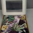 Ling's moment Fake Flowers Box, Artificial Faux Greenery Stems Silk Leaves Foam Gardenia for Wedding Bouquets Centerpieces Table Decorations Backyard Floral Arrangement, Lavender & Plum, Grand Combo