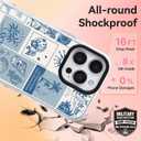 ChiCsFleur for iPhone 12 Pro Max Case, TPU Phone case with Camera Protection for Women Girls Teens - Blue Coastal Holiday Palm Shell Sailor Moon Collage Ocean Gift Vintage Sorority Aesthetic Unique