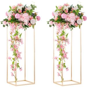 Gold Flower Stand for Table: 31.5 Tall Centerpiece Stand for Wedding Table Reception Floral Center Pieces with Home Decoration Party Event 2 PCS